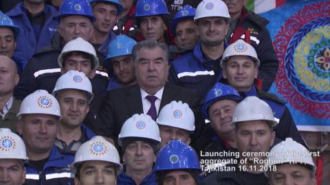 Embedded thumbnail for Церемония пуска первого агрегата Рогунской гидроэлектростанции